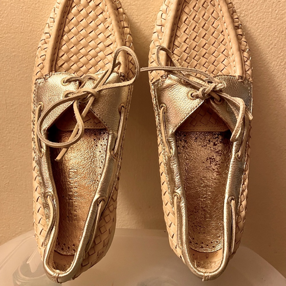Sperry’s Woven & Gold Detailed Boat Shoes Size 11